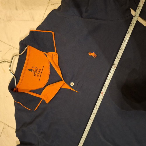 Men's mako shirt blue and orange like new, size L