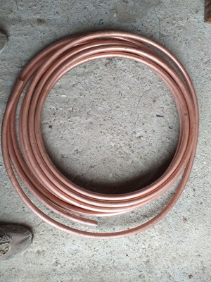 Copper pipe roll bare 15 meters new (18 by 1)