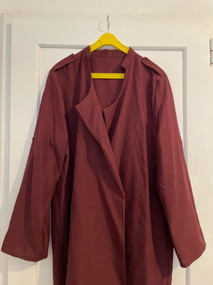 Kimono style blazer μεταχειρισμένο, one size, ελαφρύ μπορντό με μαύρες λεπτομέρειες