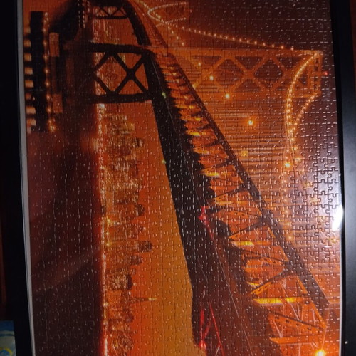 Framed Clementoni 1000-Piece Puzzle San Francisco Bridge Glow in Dark
