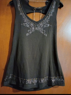 Top with open back Helen used, size L-XL, black