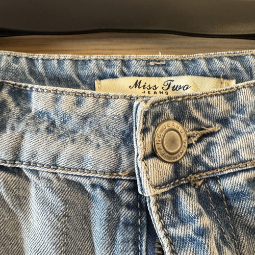 Miss Two distressed denim Bermuda shorts, size L/44