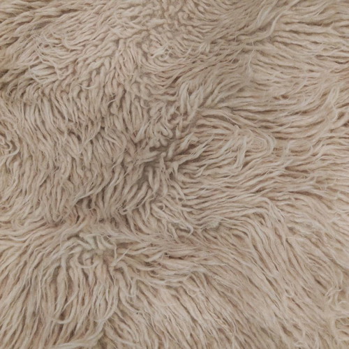 White flokati rug used, rectangular 70x130