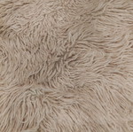 White flokati rug used, rectangular 70x130