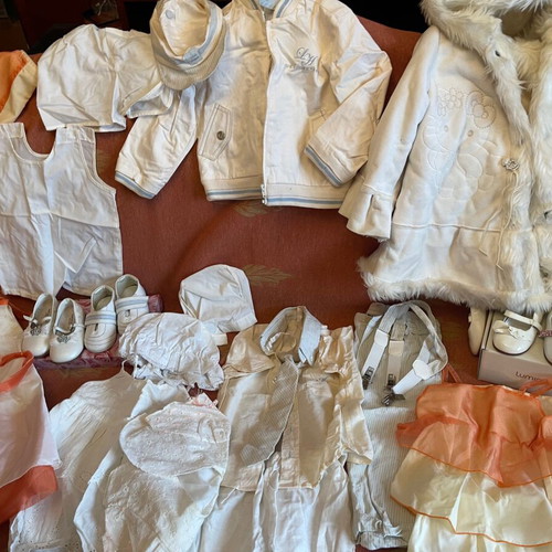 Baby christening clothes for girl up to 1.5 years used, set