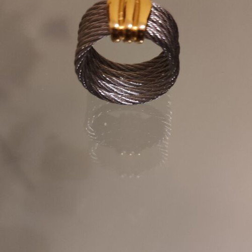 Silver ring with gold detail stainless steel size 10 new