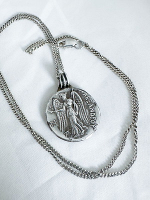Vintage Greek silver 925 Athena & Nike pendant with chain