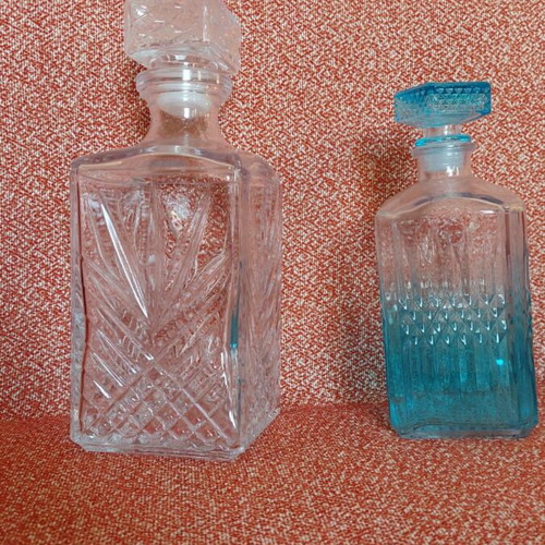 Crystal decanter square shape with stopper