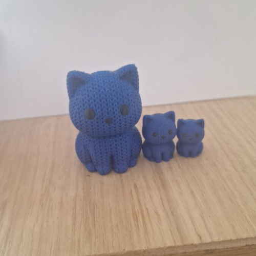 Blue plastic cat handmade new 3D printer decoration