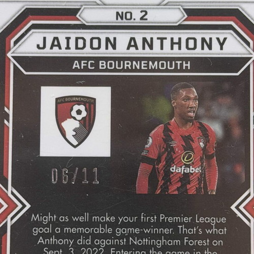 2022-23 Panini Obsidian Soccer Jaidon Anthony RC Electric Etch White Pulsar /11