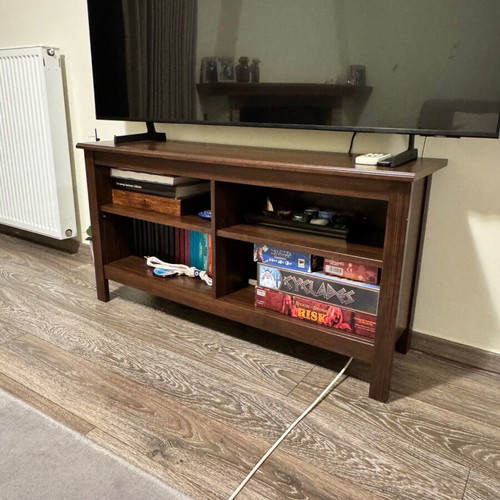 IKEA Brusali TV stand used, brown with shelves