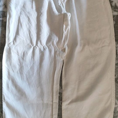 Men's linen pants like new, size Medium, white
