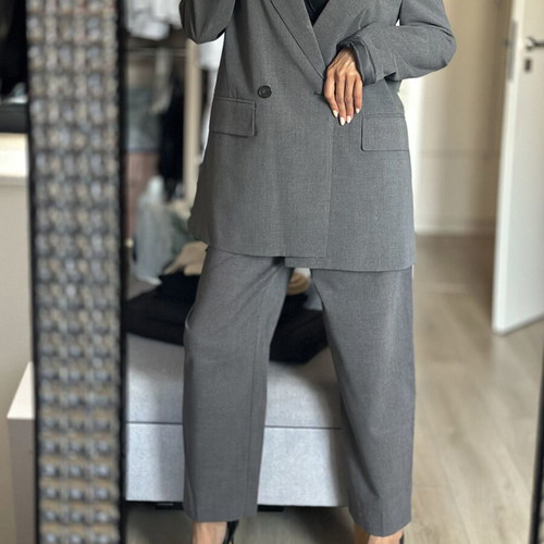 Gray suit set with blazer M and pants XS