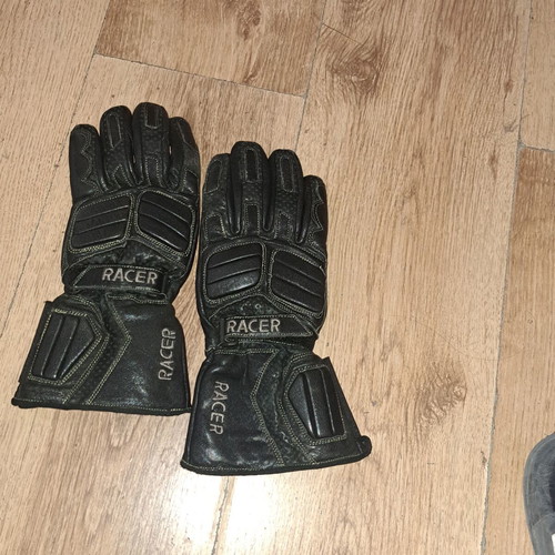 Racer leather motorcycle gloves like new, size S