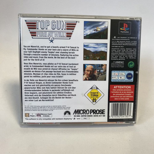 Top Gun Fire At Will PlayStation 1 PS1 like new, English