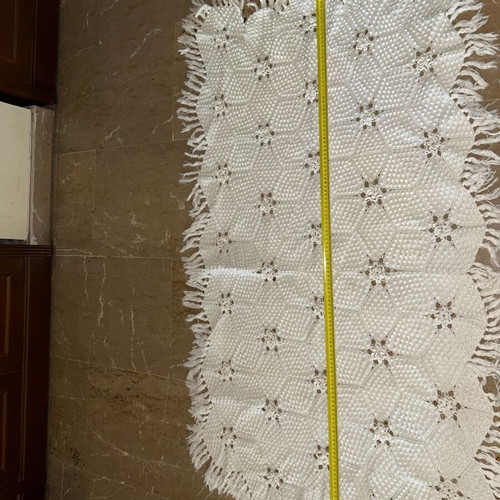 Vintage handmade crochet table runner 1.38m x 0.90m