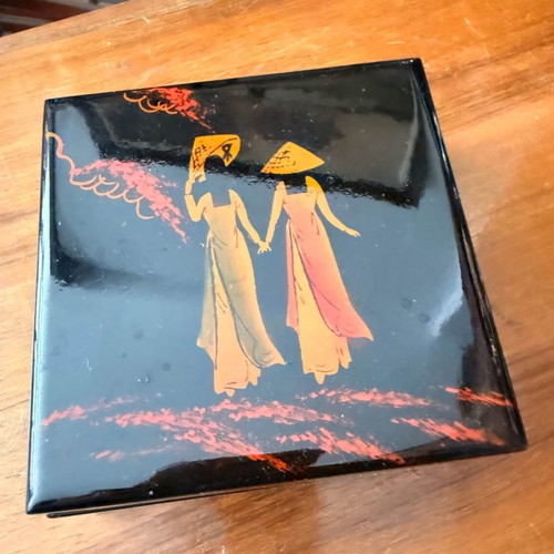Lacquer coasters used, luxury Japan set of 6 in box