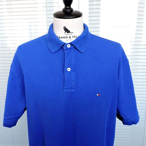 Tommy Hilfiger men's blue cotton polo shirt, size XL