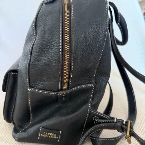 Ralph Lauren leather backpack used, black