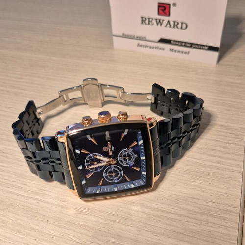 Ανδρικό ρολόι REWARD VIP τετράγωνο μπλε/gold ολοκαίνουργιο
