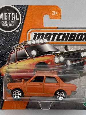 Matchbox '70 Datsun 510 Rally orange collectible toy car 1:64 scale