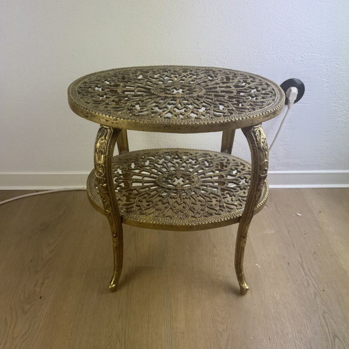 Brass Auxiliary Table used, 45 cm height