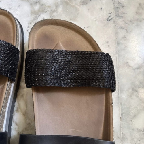 Bozikis black bio cork sole sandals used, size 38
