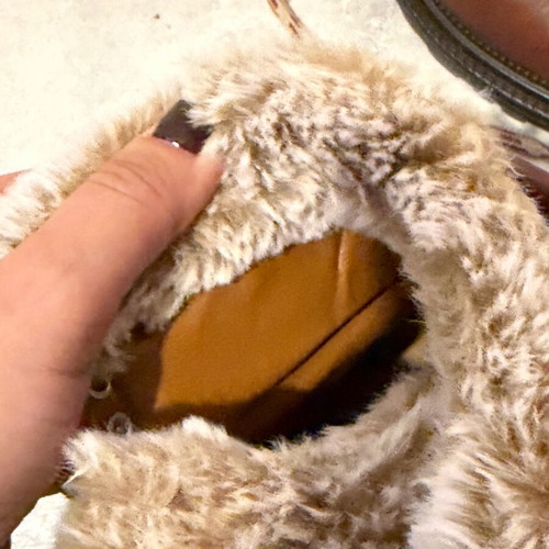 Zara winter brown fur ankle boots like new, size 37