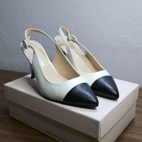Francescomilano leather slingback pumps size 39 like new, black and white