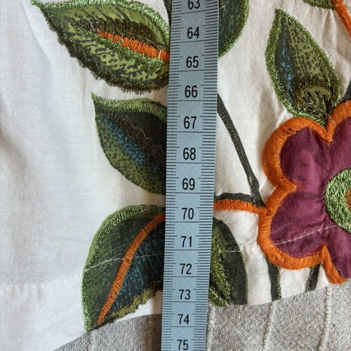 Desigual White Embroidered Boho Tunic Top size S like new