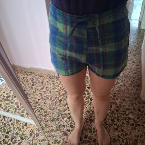 Pijama shorts used, blue and green, sizes M to XL