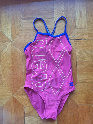 Arena girls' one-piece swimsuit used, size 110 cm, blue and pink