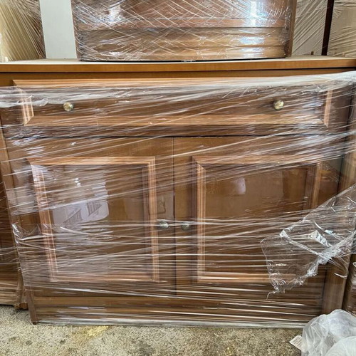 Wooden unit used, 10 pieces with display cabinets