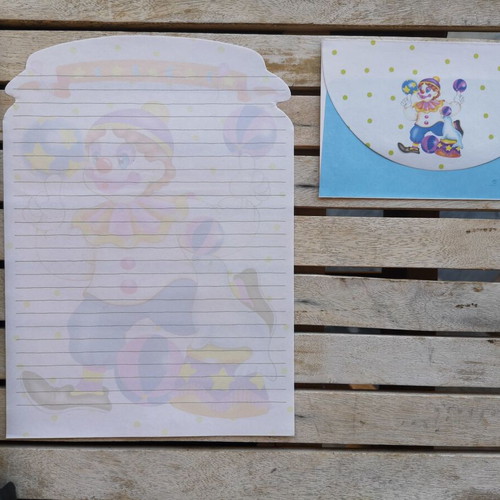 Clown stationery set used