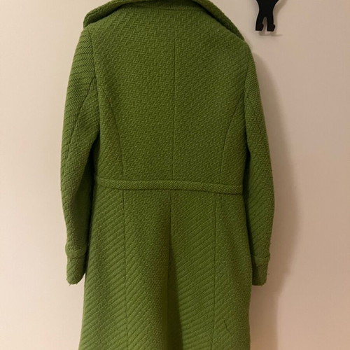 Mango women's coat used, 70s vintage style, green