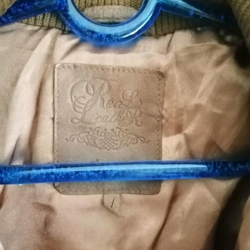 Distressed Biker jacket δερμάτινο μεταχειρισμένο, καφέ, μέγεθος L