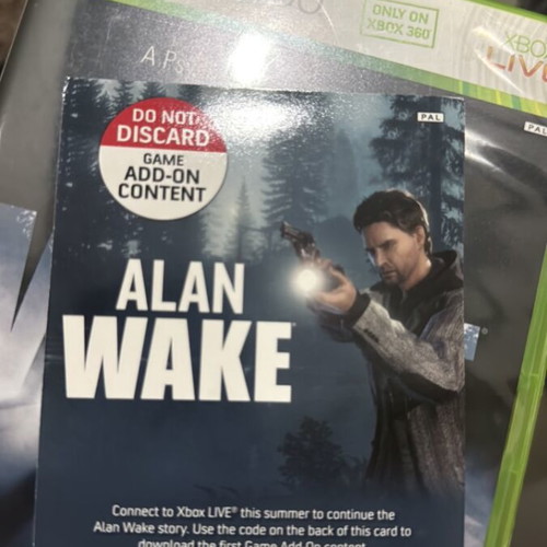 Alan Wake Xbox 360 game code, unused