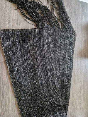 Black pashmina with silver threads like new