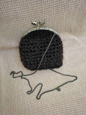 Handmade black knitted bag new