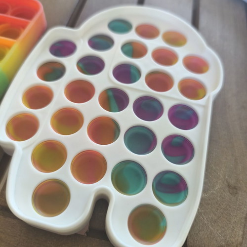 Pop It Fidget toy, rainbow, set of 2