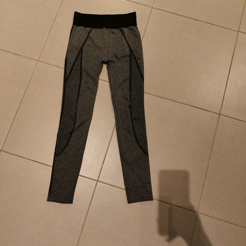 Leggings elastic thin fabric, fits S-M, like new, grey