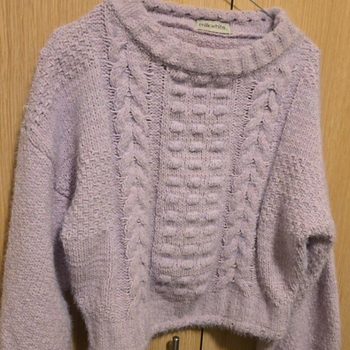 Wool Milkwhite Pullover like new, purple