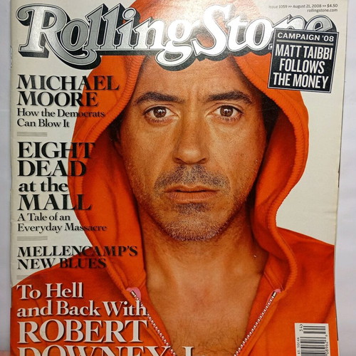 Rolling Stone August 21 2008 issue used with Robert Downey Jr., Michael Moore