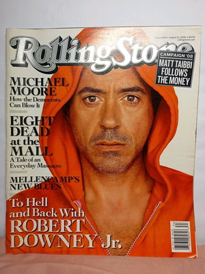 Rolling Stone August 21 2008 issue used with Robert Downey Jr., Michael Moore