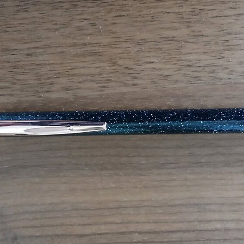 Metal pen with glitter and spare refill new