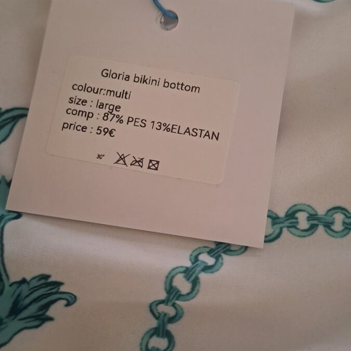 Eafte bikini new, size large, white and turquoise