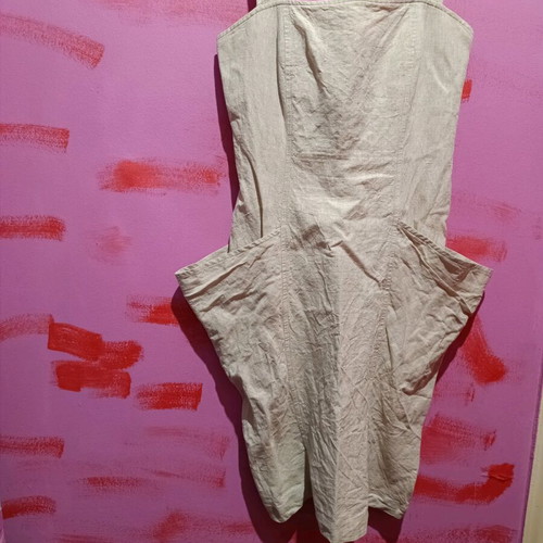 Katerina Karoussos basic linen dress size 1 like new, beige