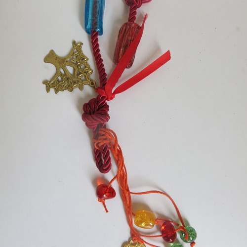 Amulet with beads and metal parts for 20th anniversaries new