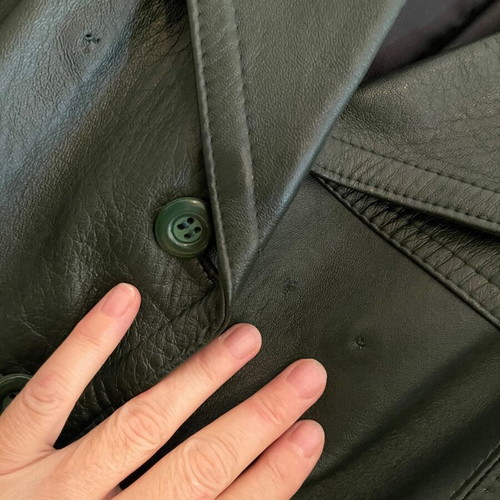 Vintage Leather Trench Coat England Size S M used