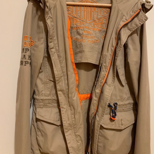Superdry beige military jacket used, size medium
